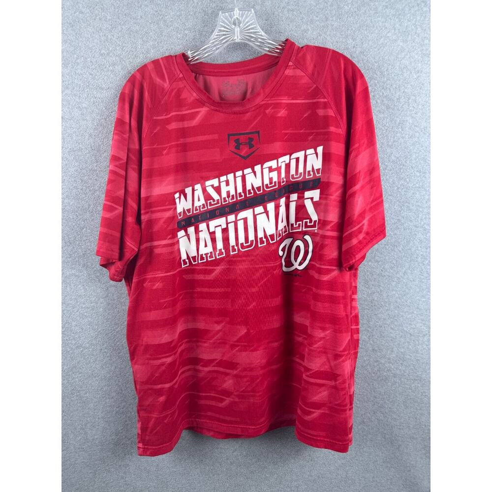 Under Armour Washington Nationals Shirt Men's XL Red‎ Short Sleeve Tee MLB
